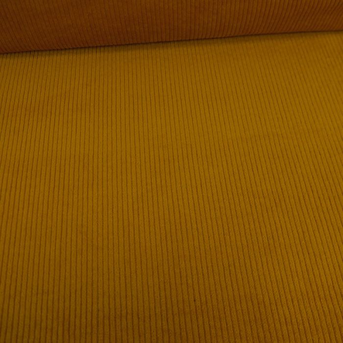 Tissu velours côtelé stretch uni - moutarde x 10 cm