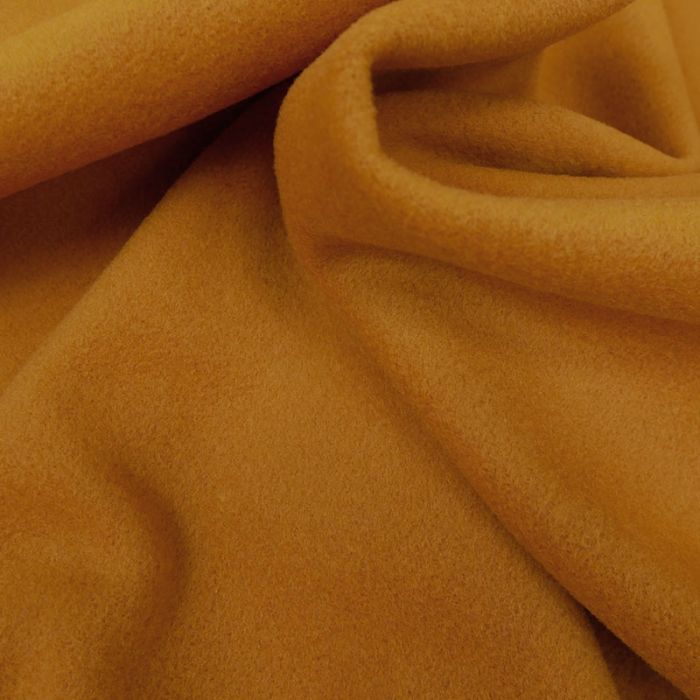 Tissu laine et cachemire haute couture - moutarde x 10 cm