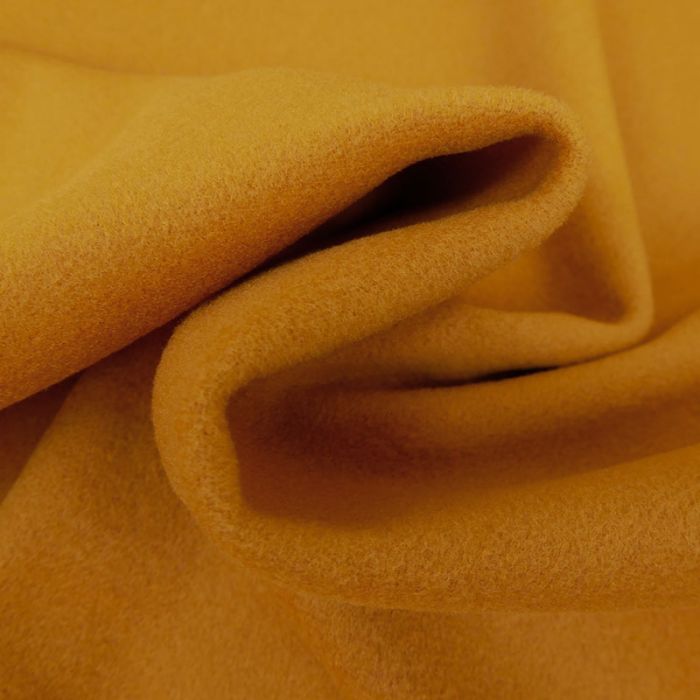 Tissu laine et cachemire haute couture - moutarde x 10 cm