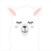 Transfert textile lama - blanc