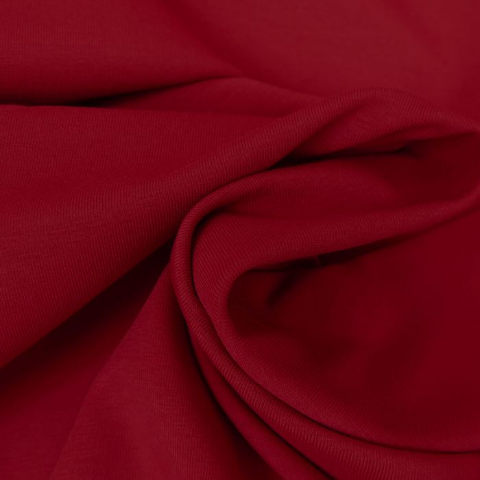 Tissu jersey coton bio uni - rouge x 10cm