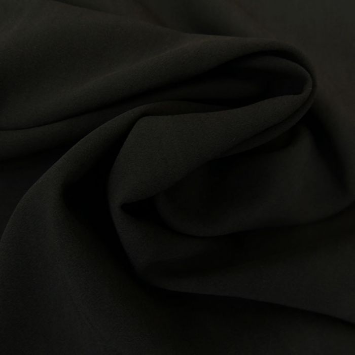Tissu crêpe de viscose uni - noir x 10 cm