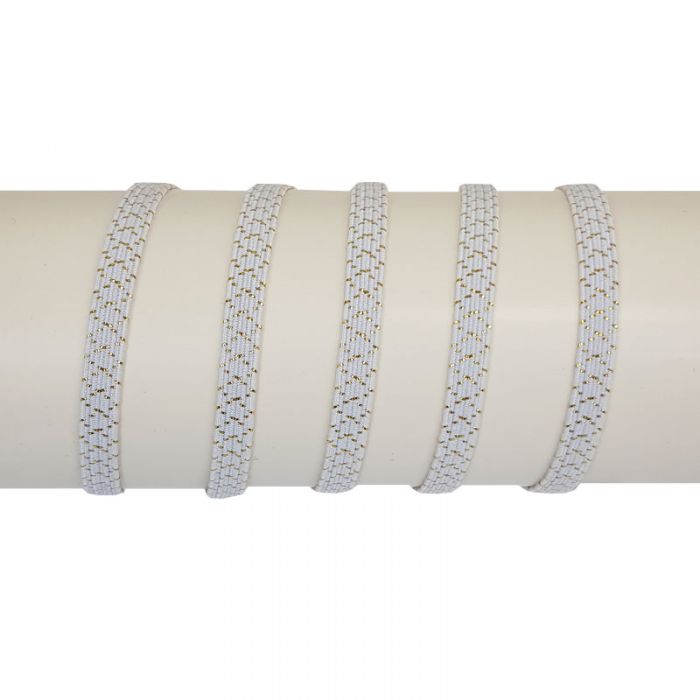 Elastique côtelé lurex 6 mm x 10 cm