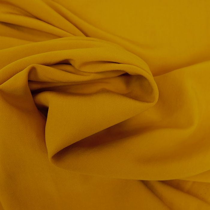 Tissu crêpe de viscose uni - moutarde x 10 cm