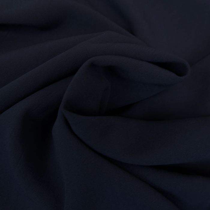 Tissu crêpe de viscose uni - bleu marine x 10 cm