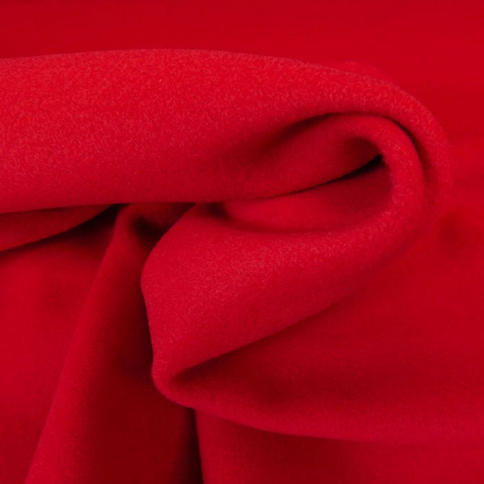 Tissu laine et cachemire haute couture - rouge x 10 cm
