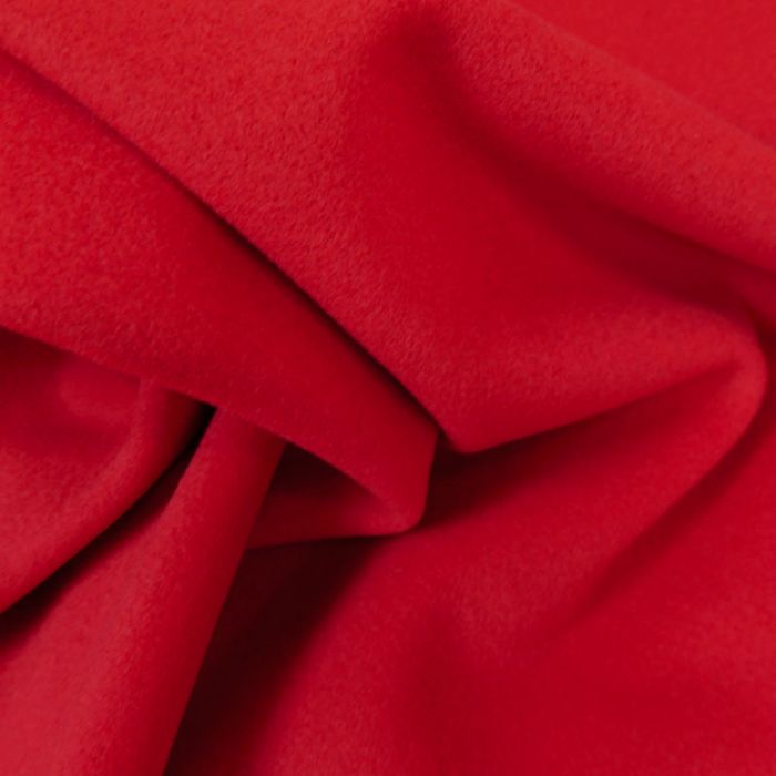 Tissu laine et cachemire haute couture - rouge x 10 cm