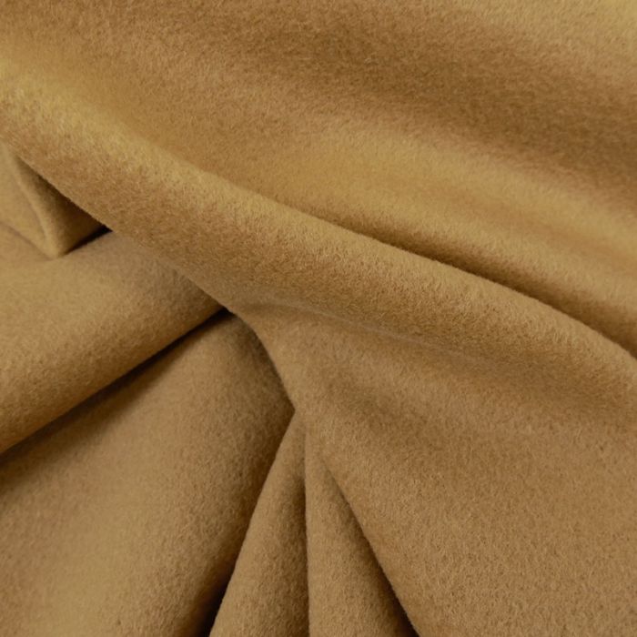 Tissu laine et cachemire haute couture - sepia x 10 cm