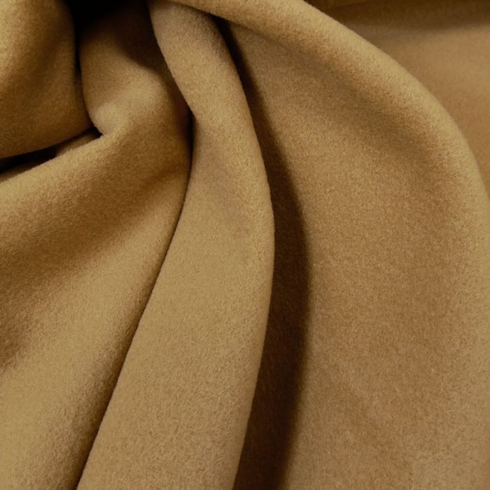 Tissu laine et cachemire haute couture - sepia x 10 cm