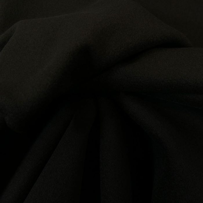 Tissu laine et cachemire haute couture - noir x 10 cm