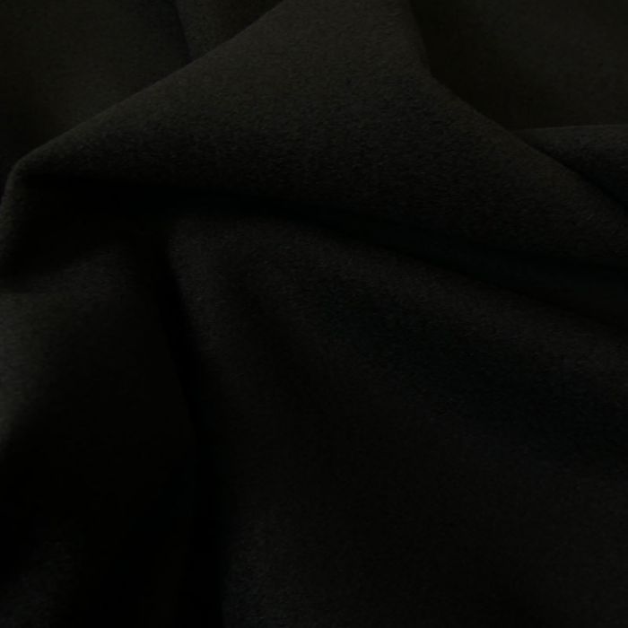 Tissu laine et cachemire haute couture - noir x 10 cm