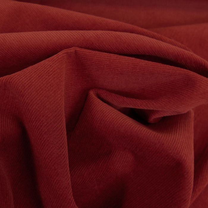 Tissu velours milleraies stretch - terracotta x 10 cm