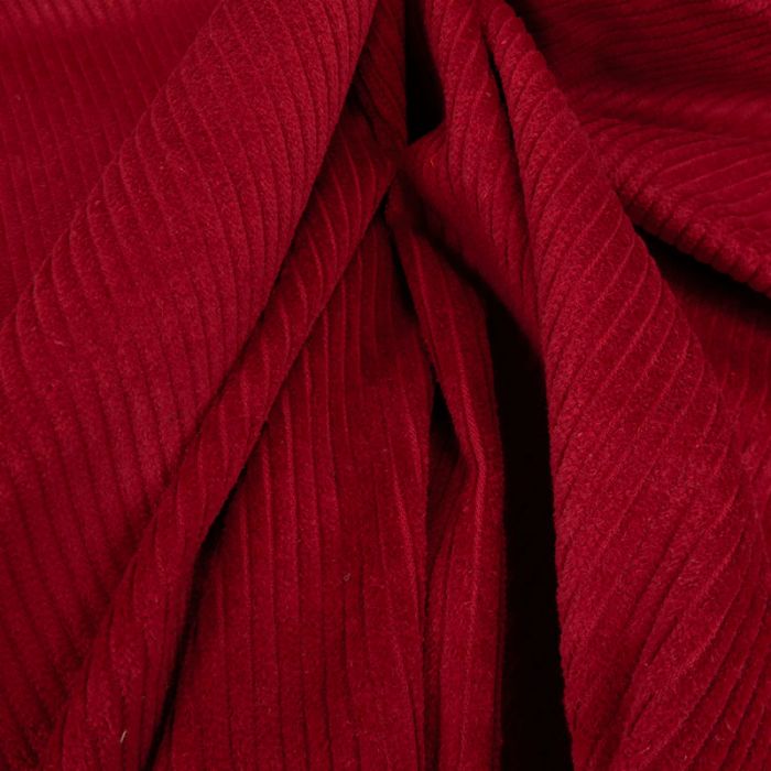 Tissu velours côtelé - rouge foncé x 10 cm