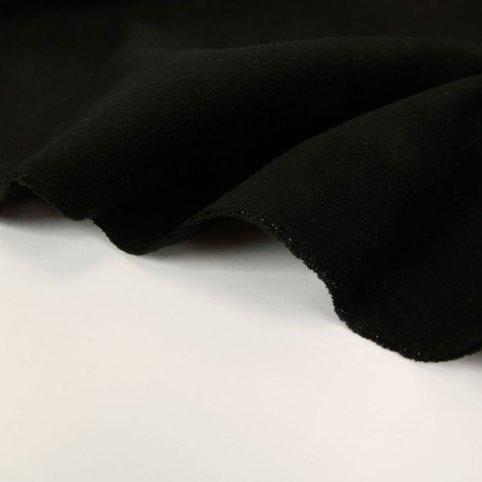 Tissu suède manteau noir - haute couture x 10 cm