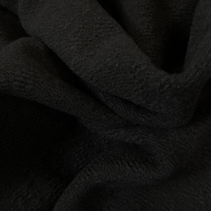 Tissu lainage bouclettes noir - haute couture x 10 cm