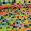 Tissu jacquard pixels - rose fluo x 10 cm