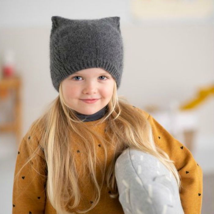 Kit tricot Bonnet chat Albertine - Mamy Factory