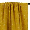 Tissu coton lavé étoiles - moutarde x 10 cm