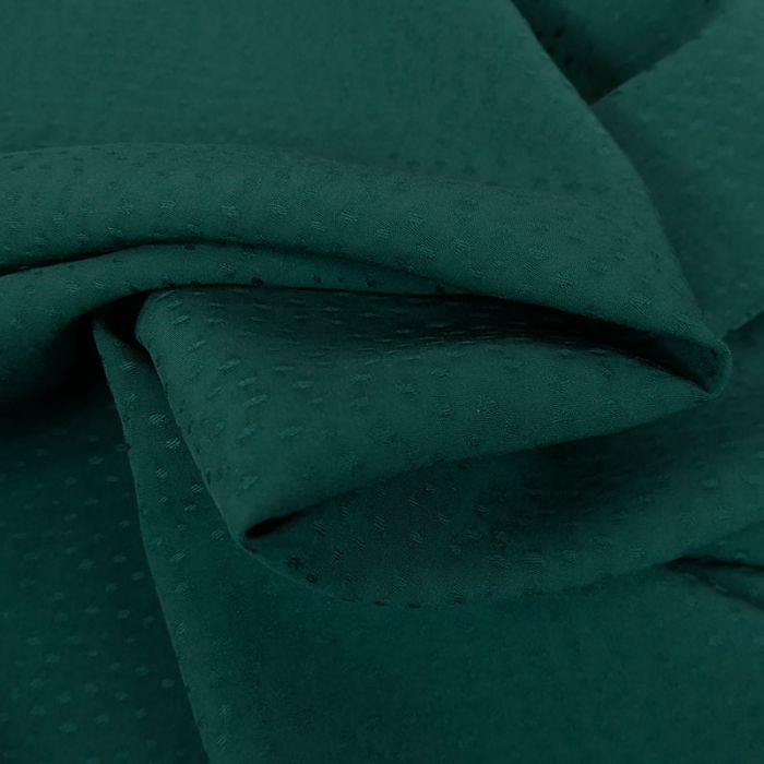 Tissu viscose à pois - vert sapin x 10 cm