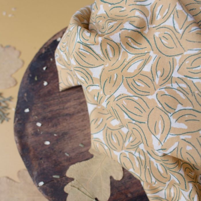 Tissu Petal Mustard - Atelier Brunette x 10 cm