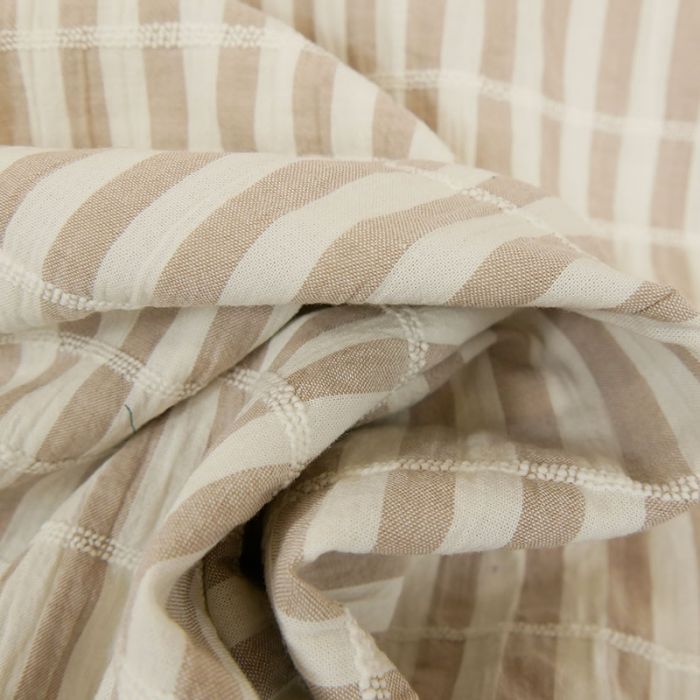 Tissu coton à rayures Deauville - gris x 10 cm