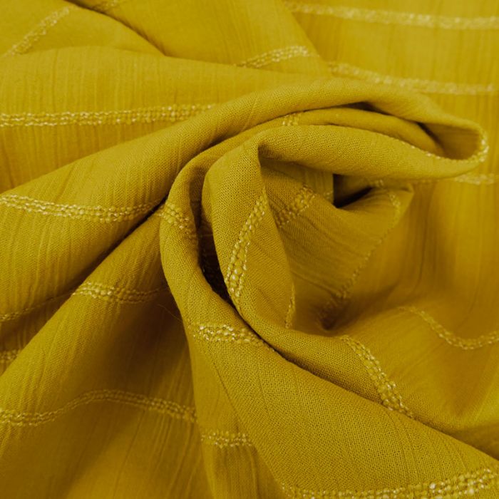 Tissu coton smocks - moutarde x 10 cm