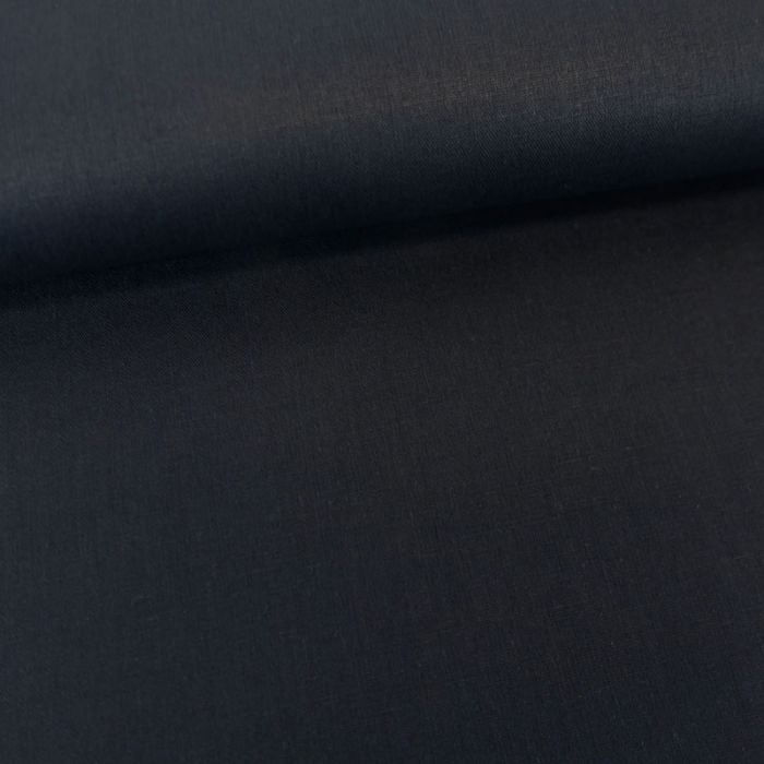 Tissu coton popeline bio - bleu marine x 10 cm
