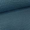 Tissu double jersey maille gaufré - pétrole x 10 cm