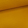 Tissu double jersey maille gaufré - moutarde x 10 cm