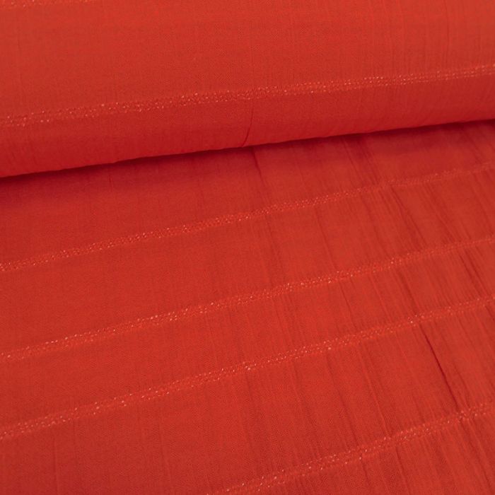 Tissu coton smocks - orange vif x 10 cm
