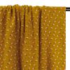 Tissu jersey bio sweat léger petites fleurs - moutarde x 10 cm