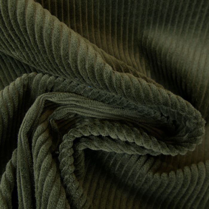 Tissu velours côtelé - kaki x 10 cm