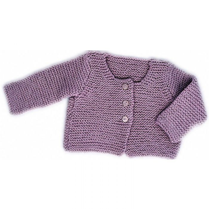 Kit tricot layette Cardigan au point mousse pour bébé - les Tricots de Citronille