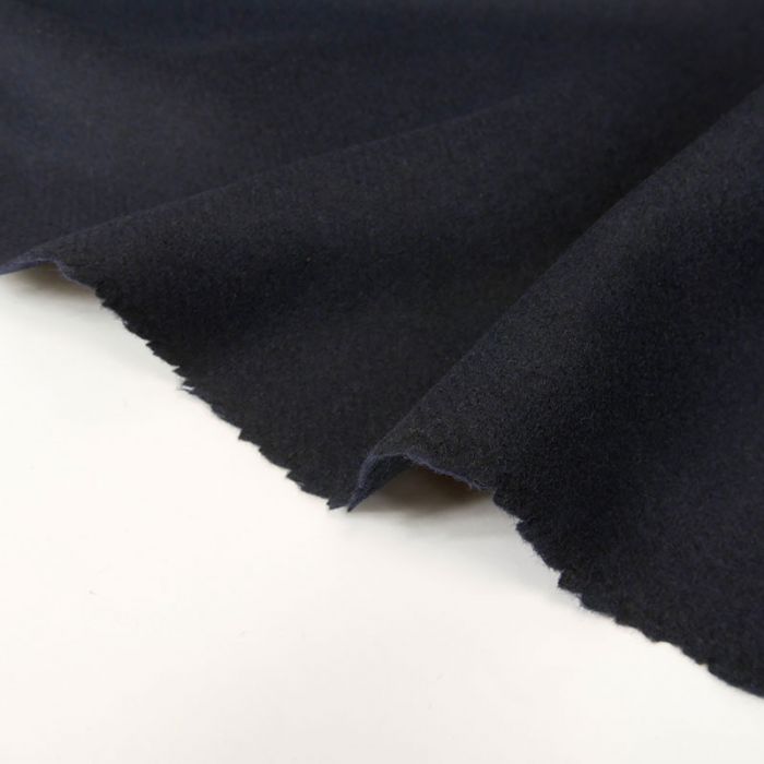 Tissu lainage bleu marine - haute couture x 10 cm