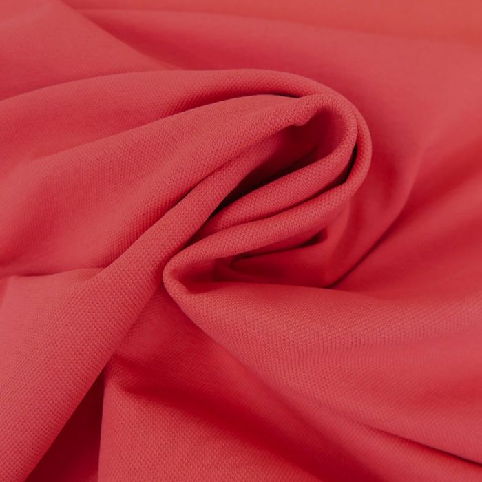 Tissu jersey piqué polo - rouge vermillon x 10cm