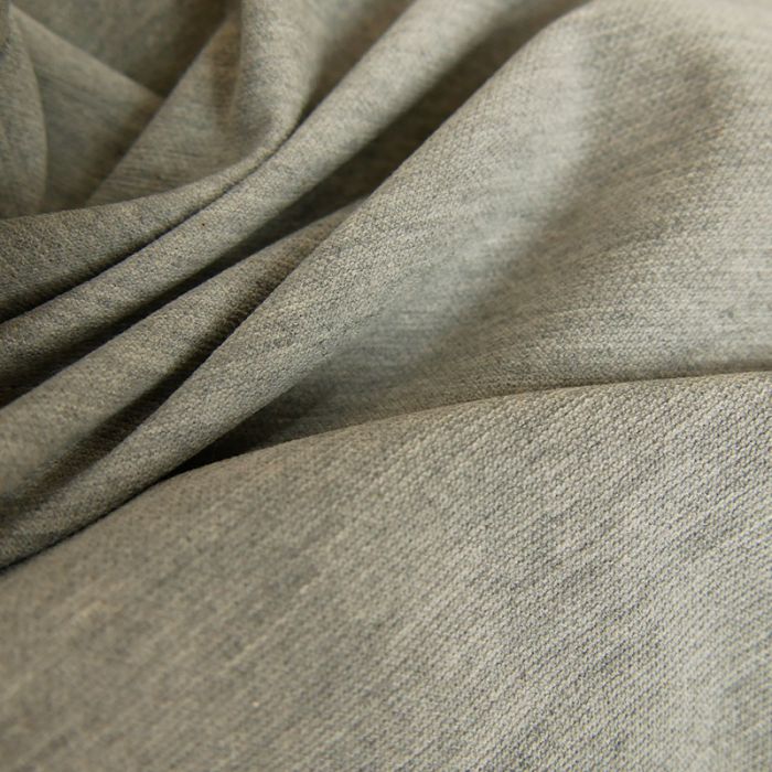 Tissu jersey piqué polo - gris chiné x 10cm