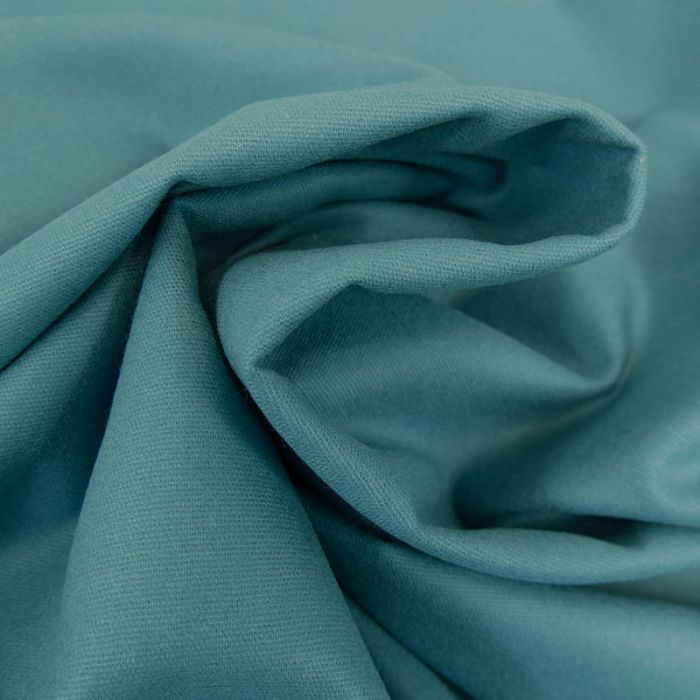 Tissu flanelle coton uni - bleu paon x 10 cm