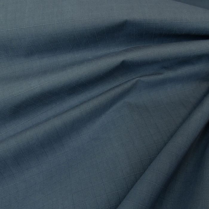 Tissu coton ciré waterproof carreaux - bleu x 10 cm