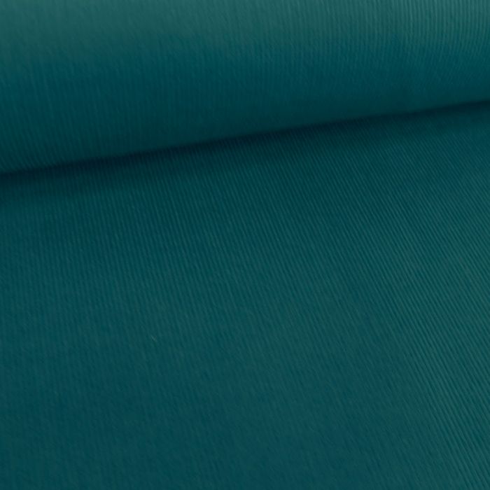 Tissu velours milleraies - bleu canard x 10 cm