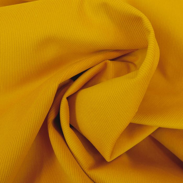 Tissu velours milleraies - moutarde x 10 cm