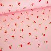 Tissu popeline de coton cerises - rose x 10 cm