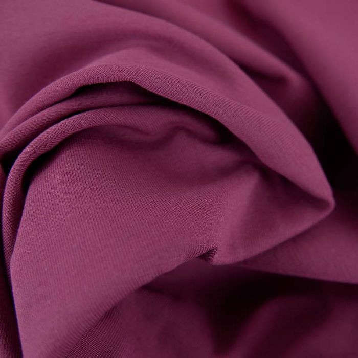 Tissu jersey coton bio uni - prune x 10cm