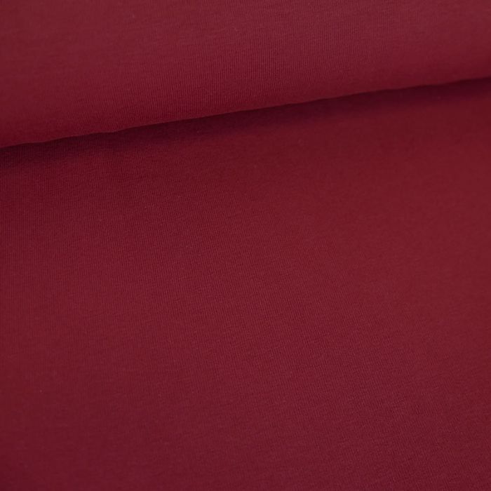 Tissu jersey coton bio uni - bordeaux x 10cm