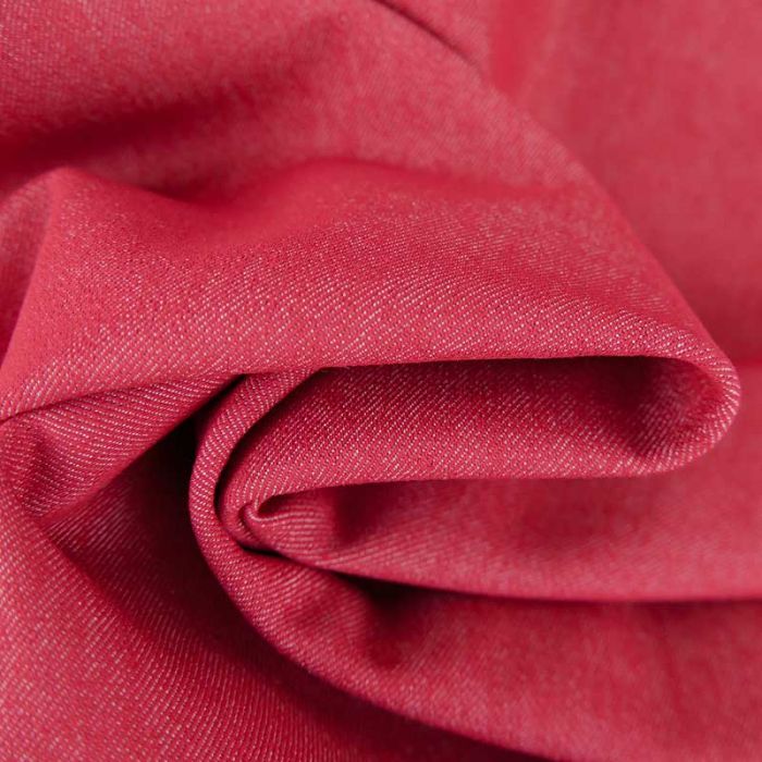 Tissu jean denim stretch - rouge x 10 cm