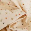 Tissu coton lavé étoiles - champagne x 10 cm