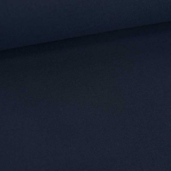 Tissu cretonne bio uni - bleu marine x 10cm