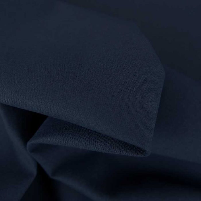 Tissu cretonne bio uni - bleu marine x 10cm
