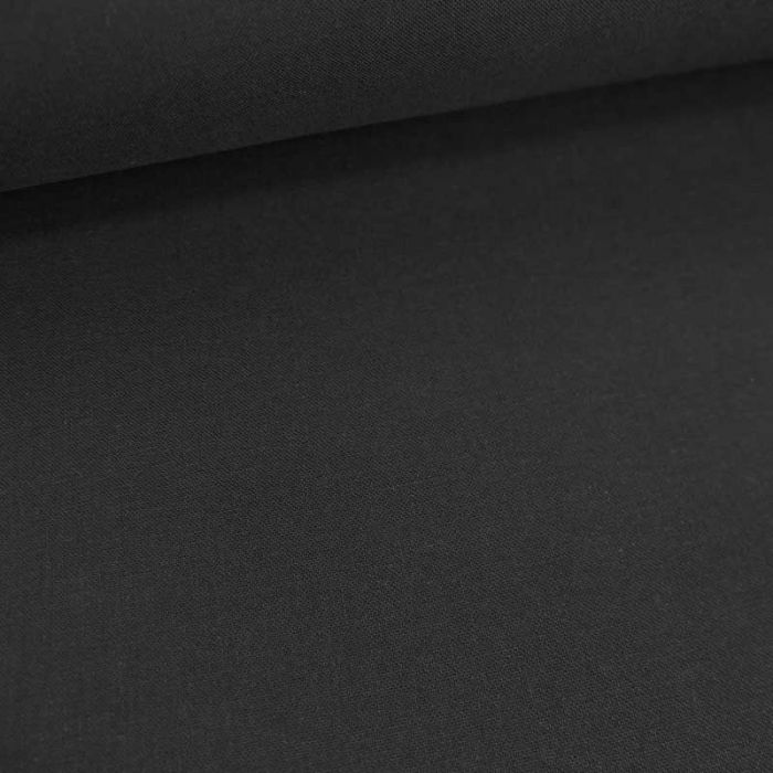 Tissu cretonne bio uni - noir x 10cm