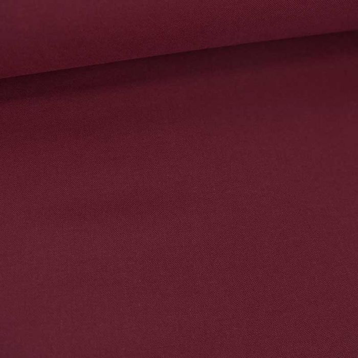 Tissu cretonne bio uni - bordeaux x 10cm