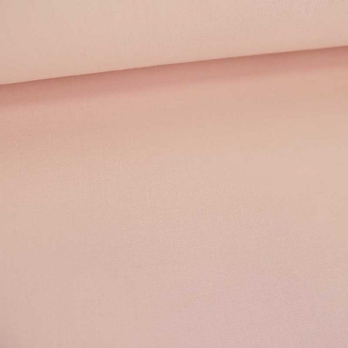 Tissu cretonne bio uni - rose poudré x 10cm
